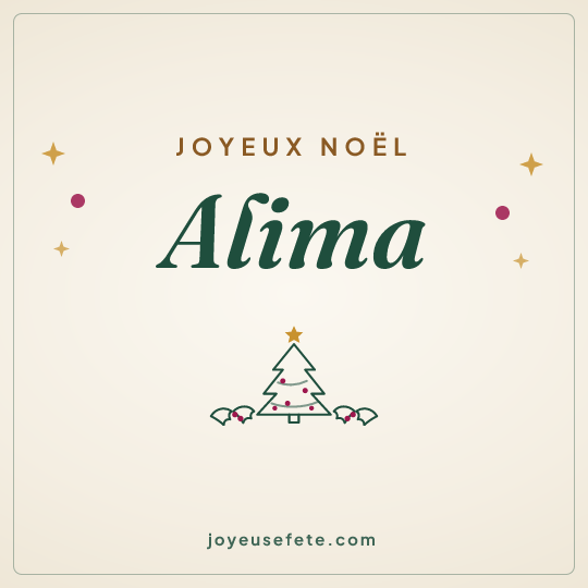 Image carrée « Joyeux Noël Alima » pour WhatsApp