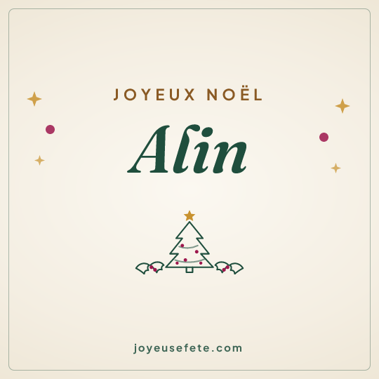 Image carrée « Joyeux Noël Alin » pour WhatsApp