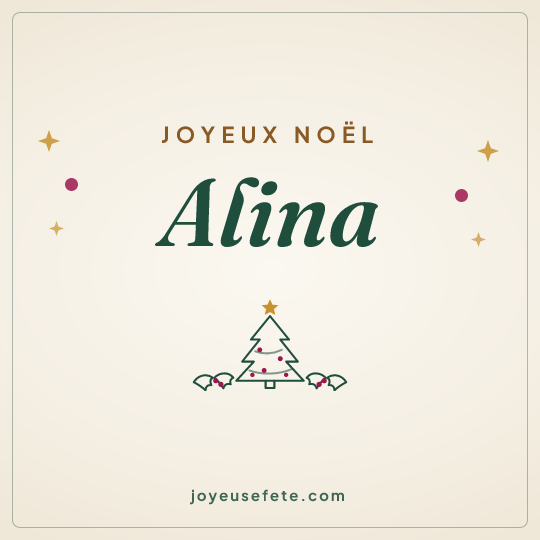 Image carrée « Joyeux Noël Alina » pour WhatsApp
