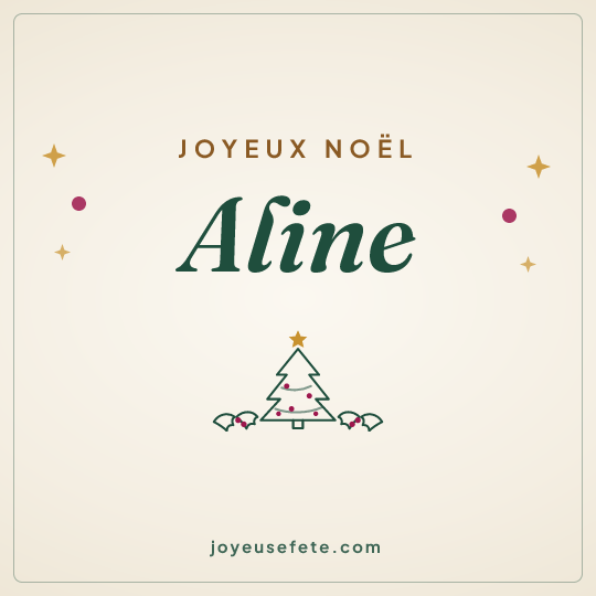 Image carrée « Joyeux Noël Aline » pour WhatsApp