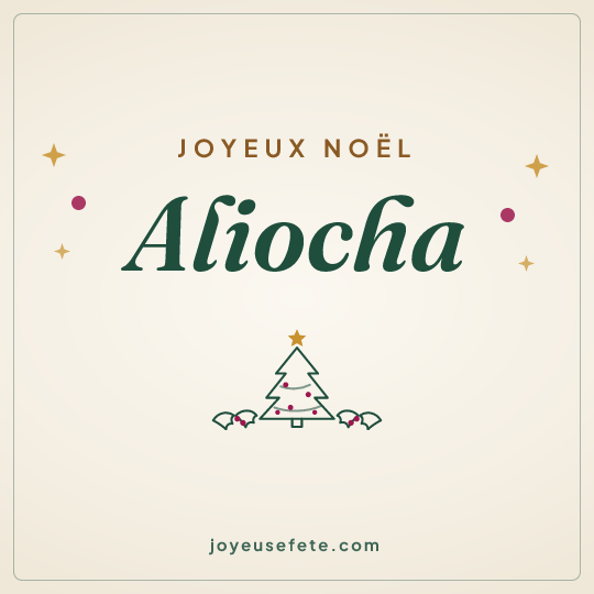 Image carrée « Joyeux Noël Aliocha » pour WhatsApp
