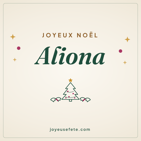 Image carrée « Joyeux Noël Aliona » pour WhatsApp