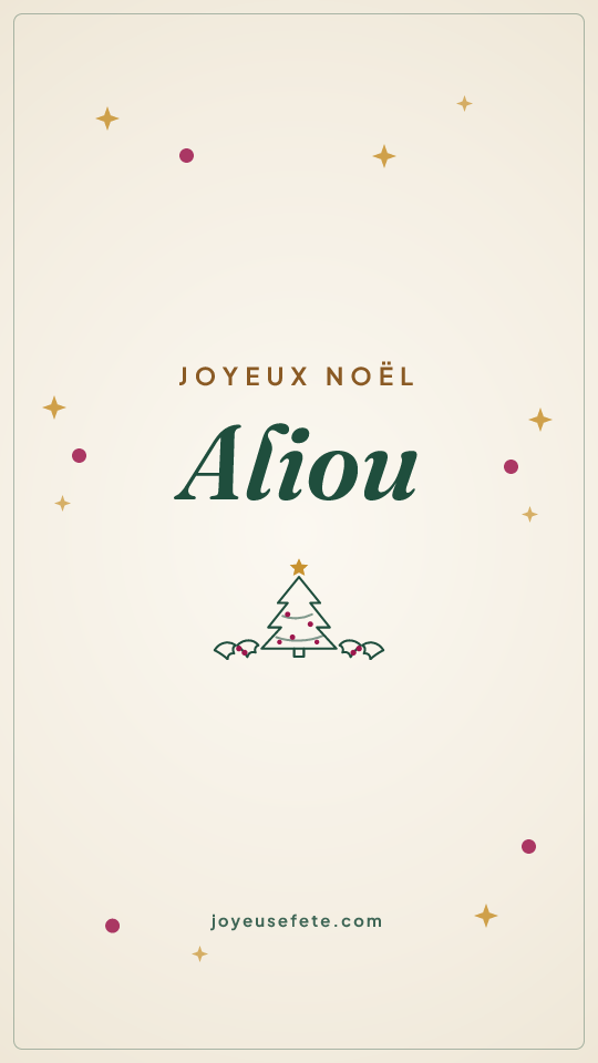 Image « Joyeux Noël Aliou » au format story