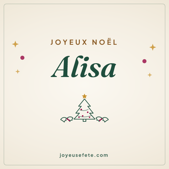 Image carrée « Joyeux Noël Alisa » pour WhatsApp