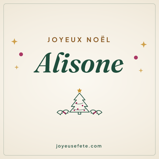Image carrée « Joyeux Noël Alisone » pour WhatsApp