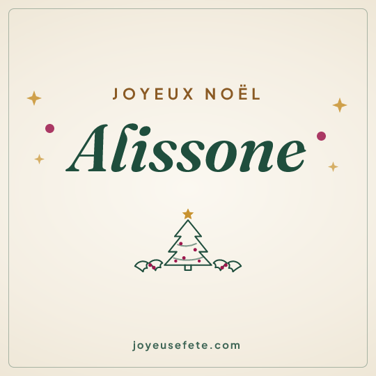 Image carrée « Joyeux Noël Alissone » pour WhatsApp