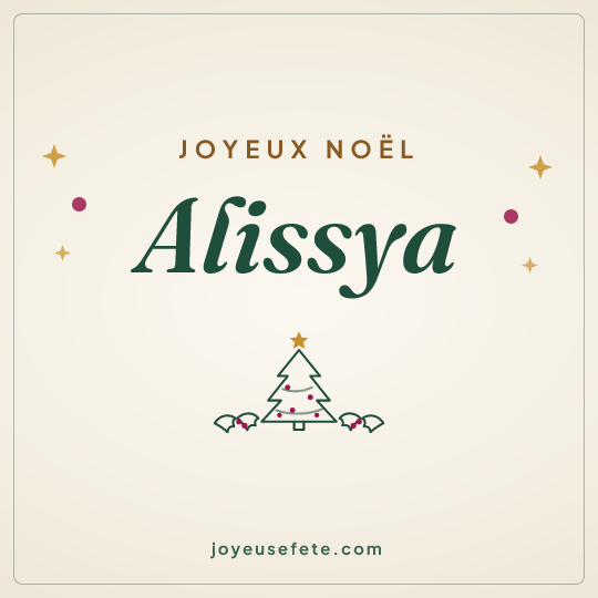 Image carrée « Joyeux Noël Alissya » pour WhatsApp