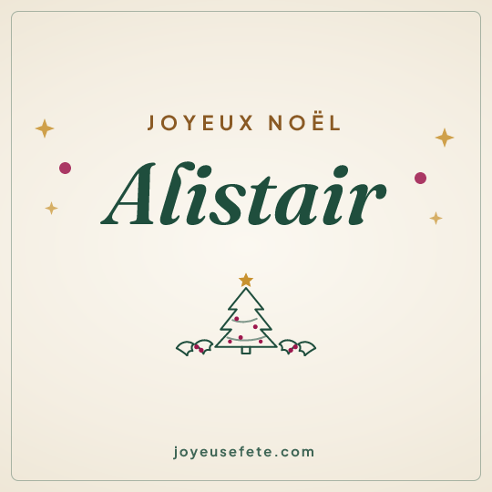 Image carrée « Joyeux Noël Alistair » pour WhatsApp
