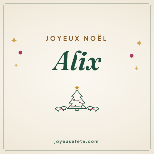Image carrée « Joyeux Noël Alix » pour WhatsApp