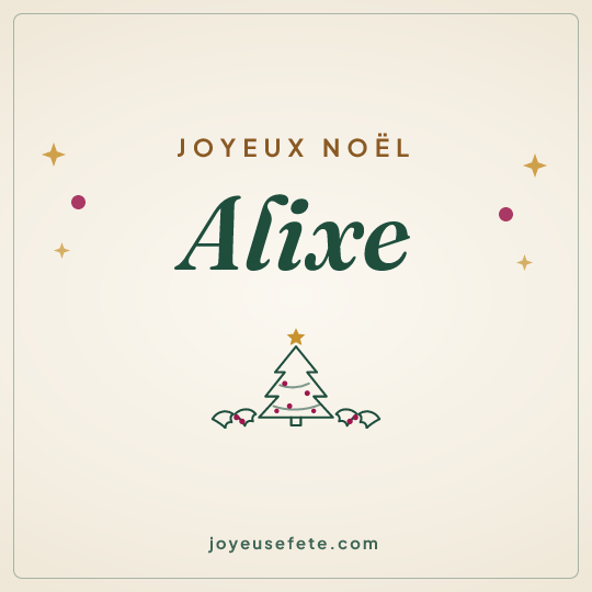 Image carrée « Joyeux Noël Alixe » pour WhatsApp