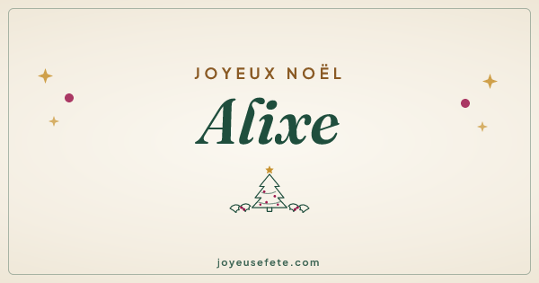 Image « Joyeux Noël Alixe » au format large