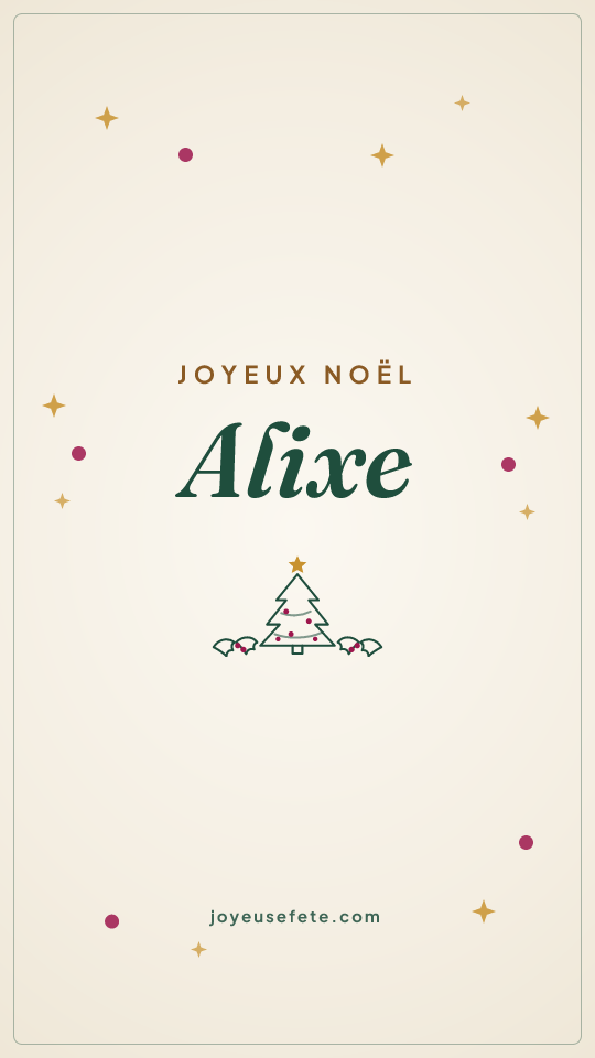 Image « Joyeux Noël Alixe » au format story