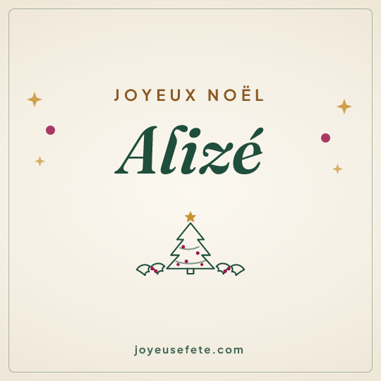 Image carrée « Joyeux Noël Alizé » pour WhatsApp