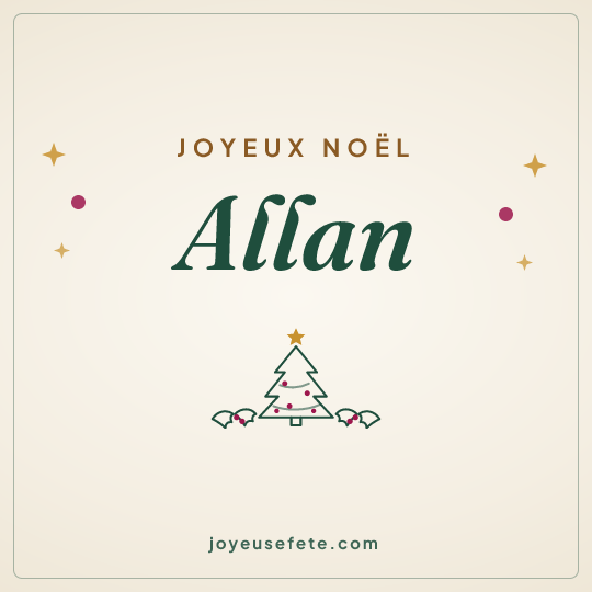Image carrée « Joyeux Noël Allan » pour WhatsApp