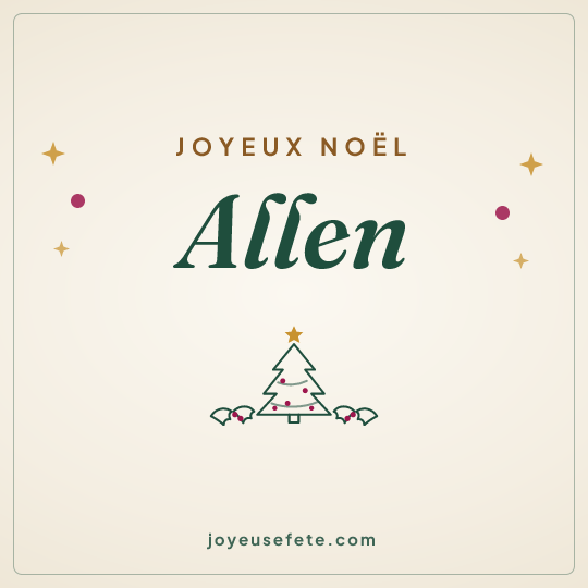 Image carrée « Joyeux Noël Allen » pour WhatsApp