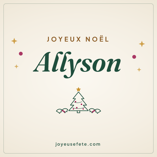 Image carrée « Joyeux Noël Allyson » pour WhatsApp