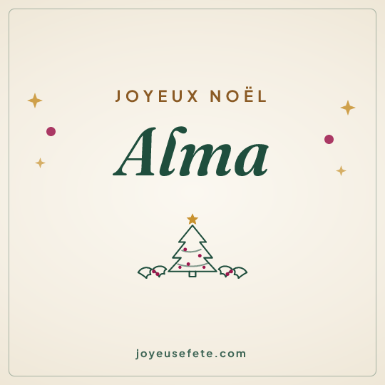 Image carrée « Joyeux Noël Alma » pour WhatsApp