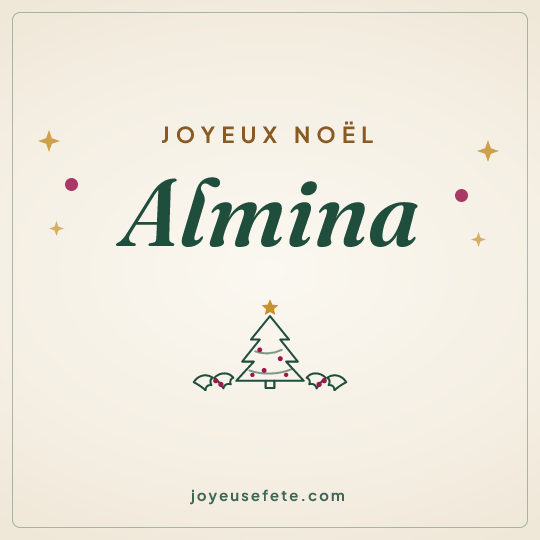 Image carrée « Joyeux Noël Almina » pour WhatsApp