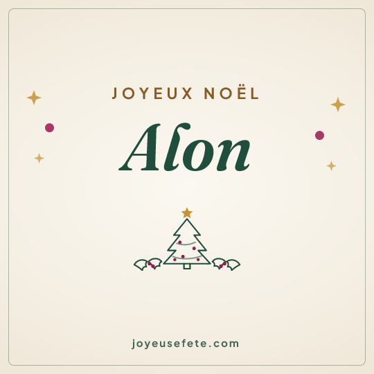 Image carrée « Joyeux Noël Alon » pour WhatsApp
