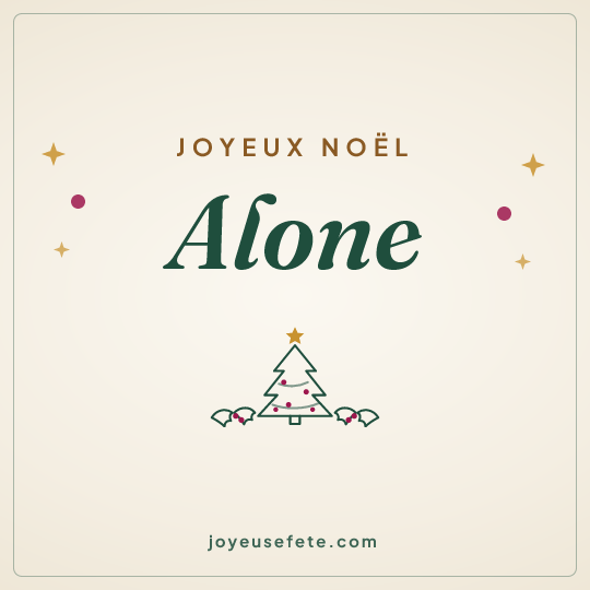 Image carrée « Joyeux Noël Alone » pour WhatsApp