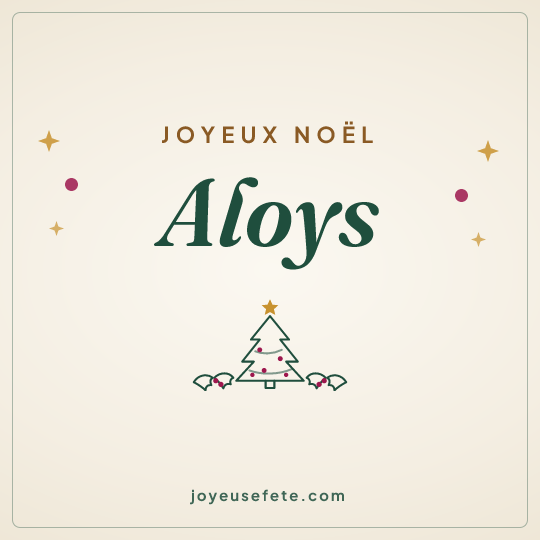 Image carrée « Joyeux Noël Aloys » pour WhatsApp
