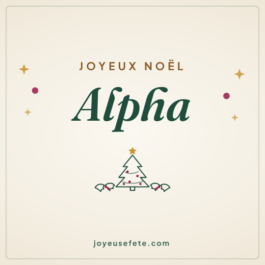 Image carrée « Joyeux Noël Alpha » pour WhatsApp