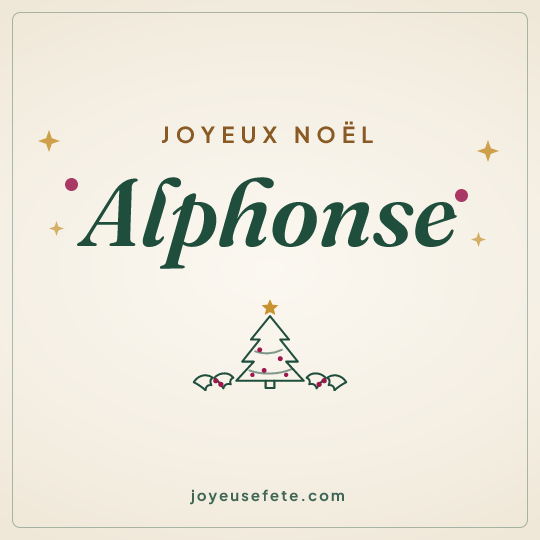 Image carrée « Joyeux Noël Alphonse » pour WhatsApp
