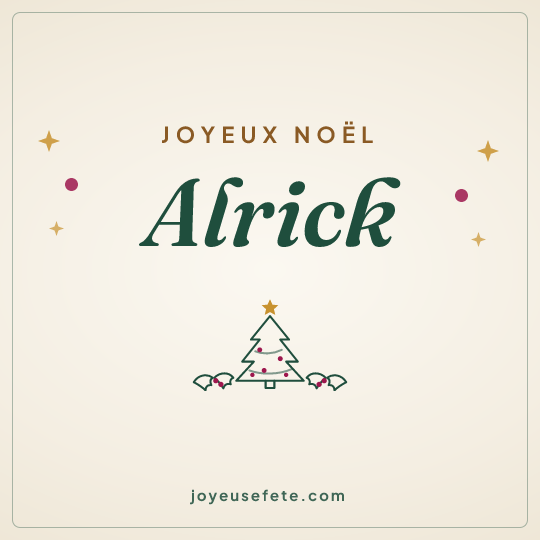 Image carrée « Joyeux Noël Alrick » pour WhatsApp