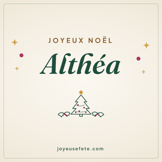 Image carrée « Joyeux Noël Althéa » pour WhatsApp