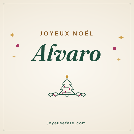 Image carrée « Joyeux Noël Alvaro » pour WhatsApp