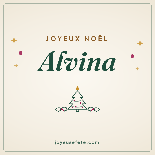Image carrée « Joyeux Noël Alvina » pour WhatsApp
