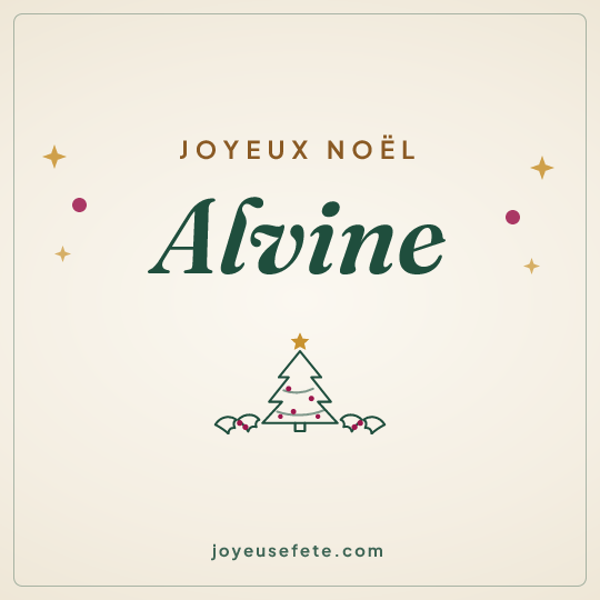 Image carrée « Joyeux Noël Alvine » pour WhatsApp