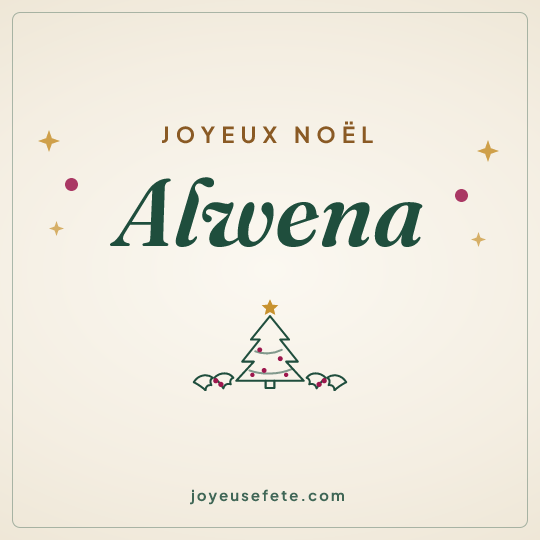 Image carrée « Joyeux Noël Alwena » pour WhatsApp