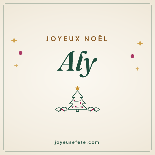 Image carrée « Joyeux Noël Aly » pour WhatsApp