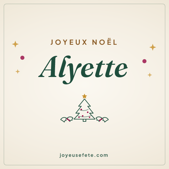 Image carrée « Joyeux Noël Alyette » pour WhatsApp