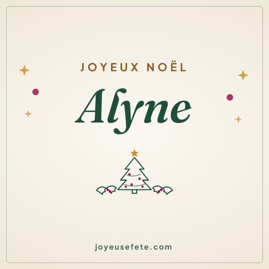 Image carrée « Joyeux Noël Alyne » pour WhatsApp