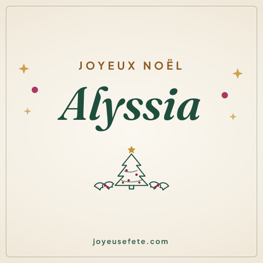 Image carrée « Joyeux Noël Alyssia » pour WhatsApp