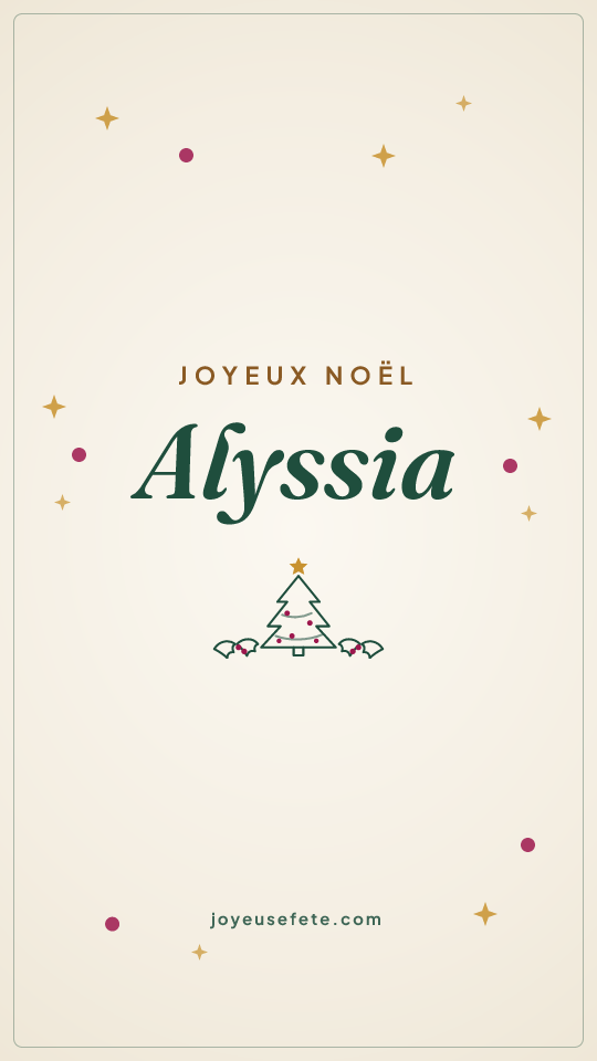 Image « Joyeux Noël Alyssia » au format story