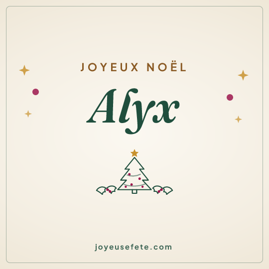 Image carrée « Joyeux Noël Alyx » pour WhatsApp