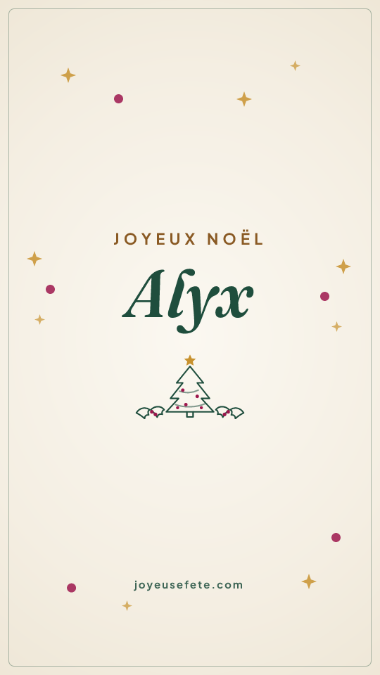 Image « Joyeux Noël Alyx » au format story