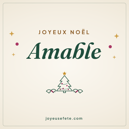 Image carrée « Joyeux Noël Amable » pour WhatsApp