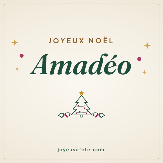 Image carrée « Joyeux Noël Amadéo » pour WhatsApp