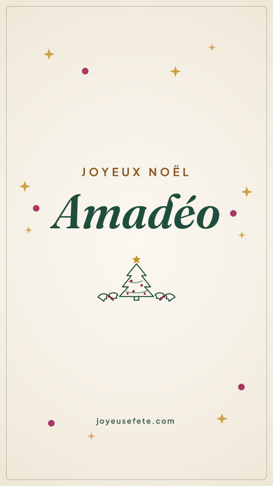 Image « Joyeux Noël Amadéo » au format story