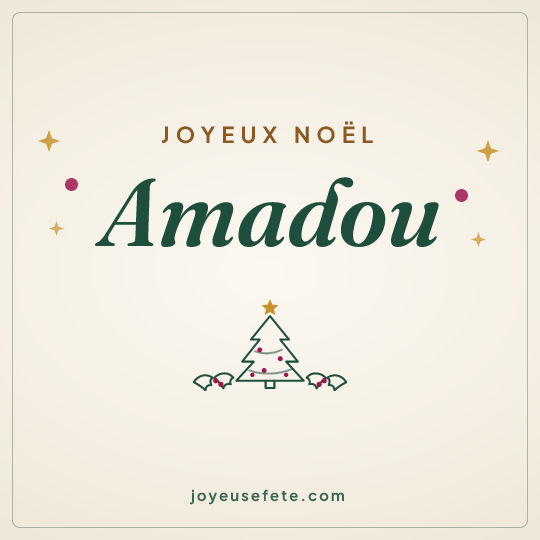 Image carrée « Joyeux Noël Amadou » pour WhatsApp