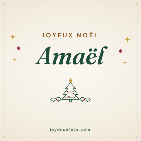 Image carrée « Joyeux Noël Amaël » pour WhatsApp