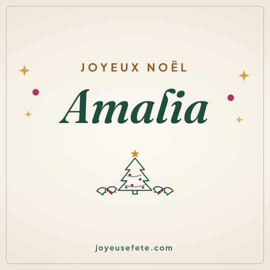 Image carrée « Joyeux Noël Amalia » pour WhatsApp