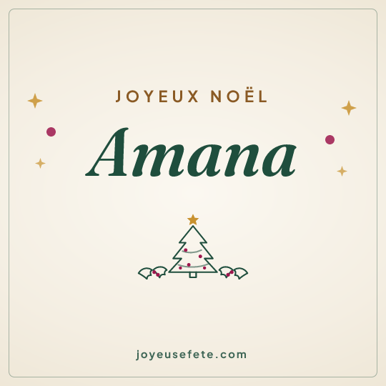 Image carrée « Joyeux Noël Amana » pour WhatsApp