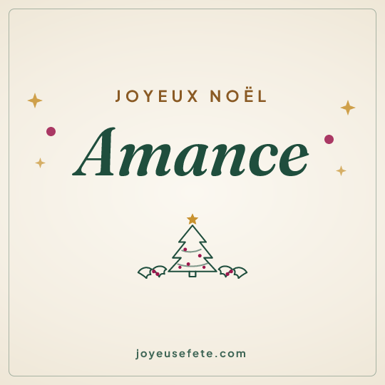 Image carrée « Joyeux Noël Amance » pour WhatsApp