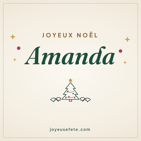 Image carrée « Joyeux Noël Amanda » pour WhatsApp
