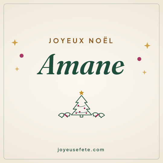 Image carrée « Joyeux Noël Amane » pour WhatsApp